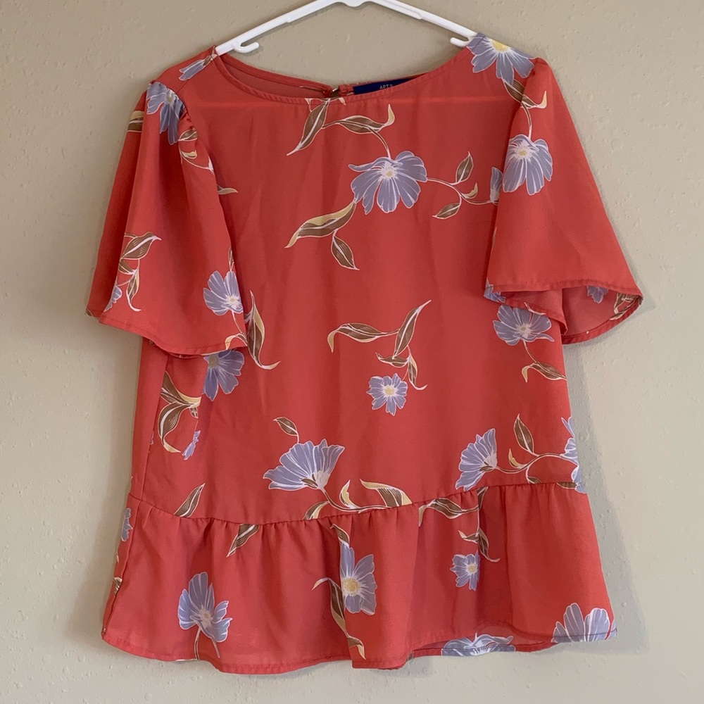 Pink ruffle blouse